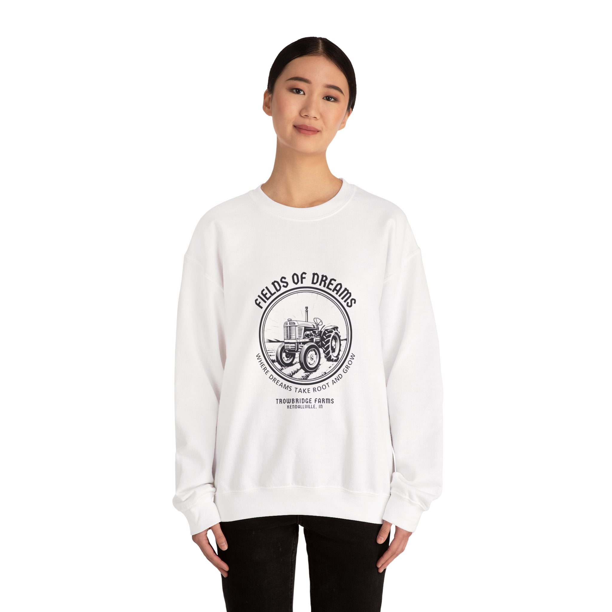 Fields of Dreams Tractor Crewneck Sweatshirt — Vintage Farm Graphic