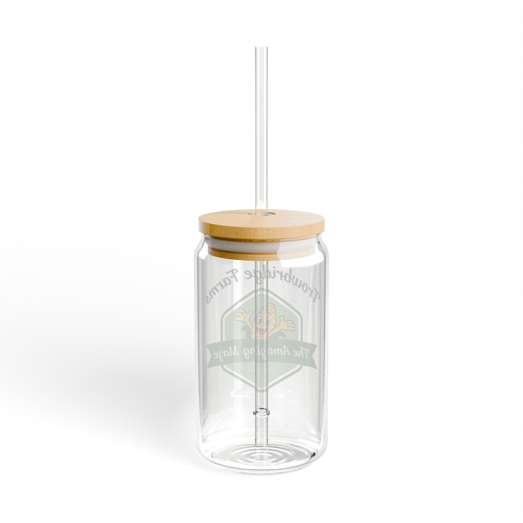 16oz Sipper Glass - 'Trowbridge Farms The Amazing Maze' Logo Travel Tumbler with Straw