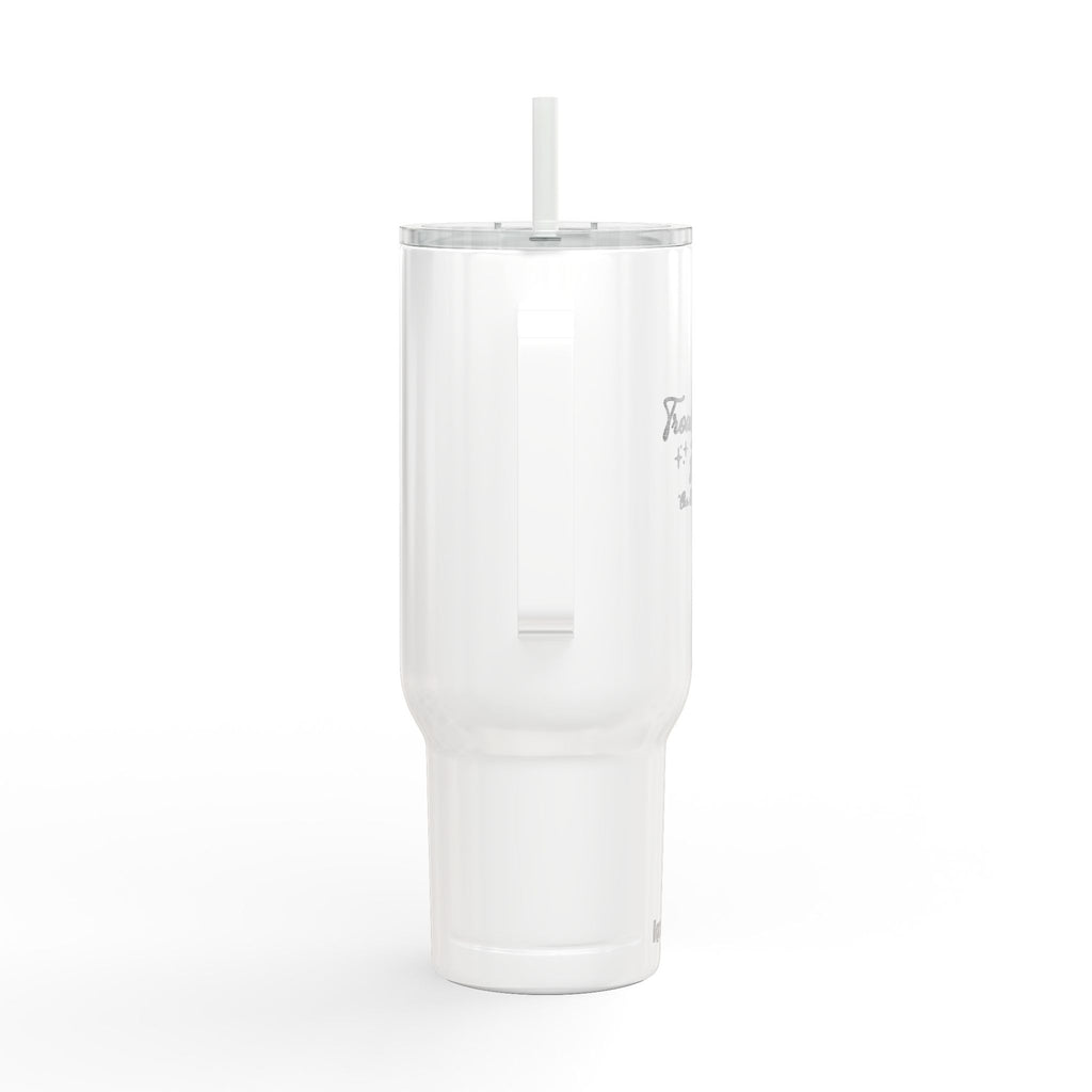 40oz Engraved Insulated Tumbler with Lid & Straw — Travel Mug for Commuters, Gifts & Outdoor Use