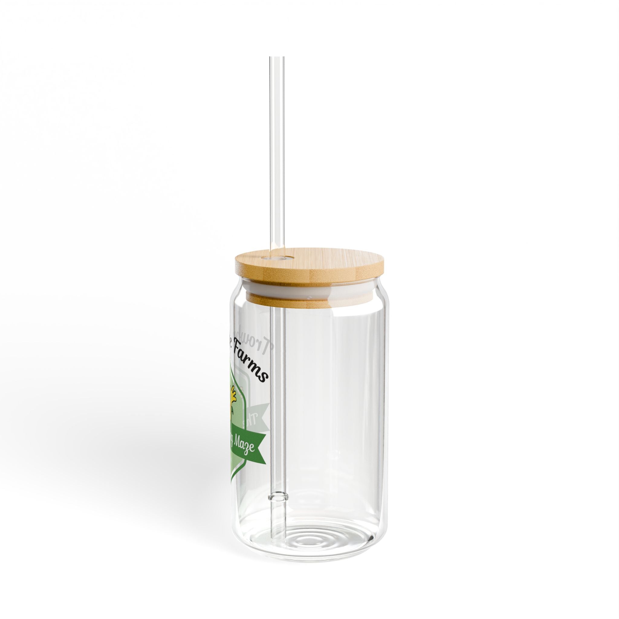 16oz Sipper Glass - 'Trowbridge Farms The Amazing Maze' Logo Travel Tumbler with Straw