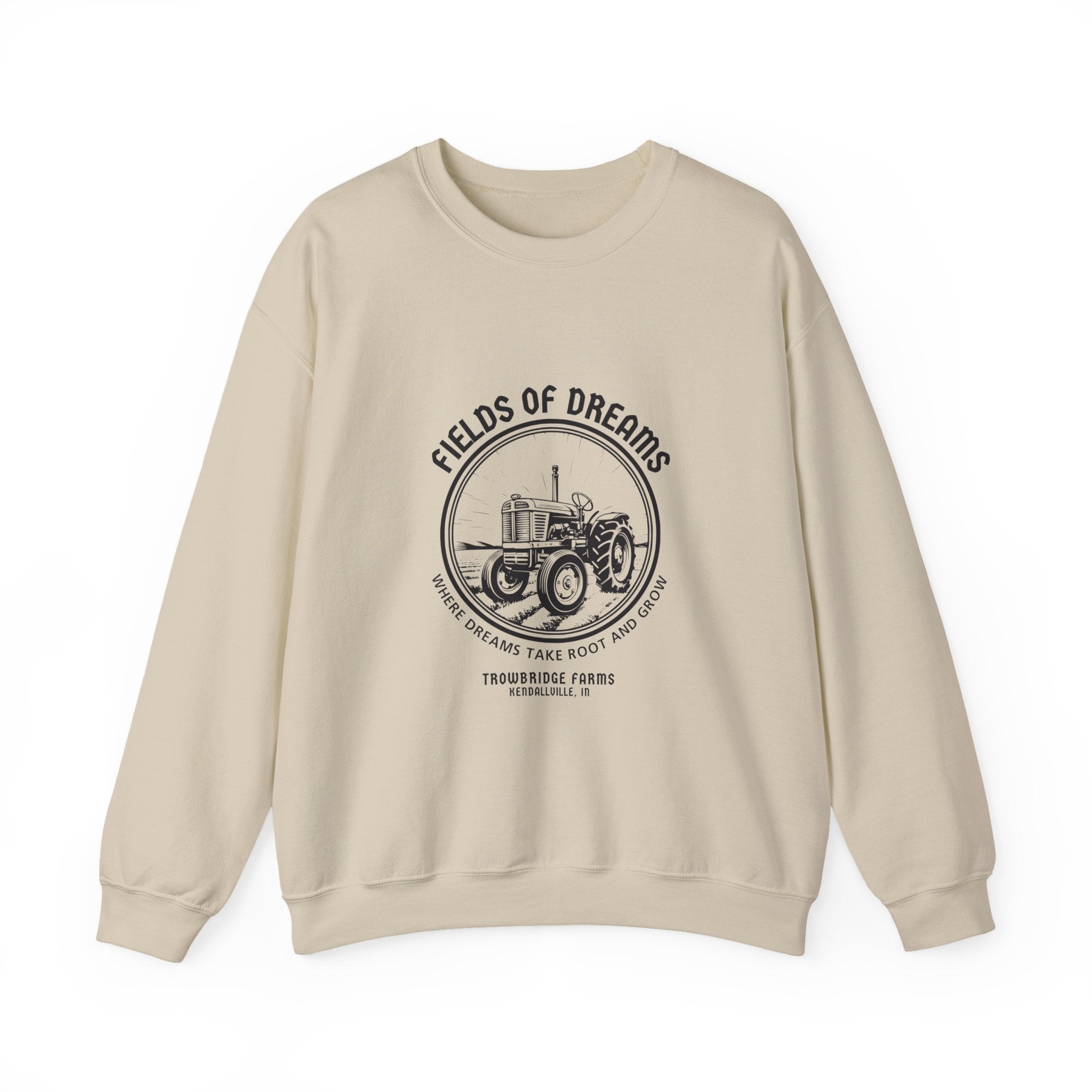 Fields of Dreams Tractor Crewneck Sweatshirt — Vintage Farm Graphic